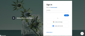 Adobe Stock contributor login page